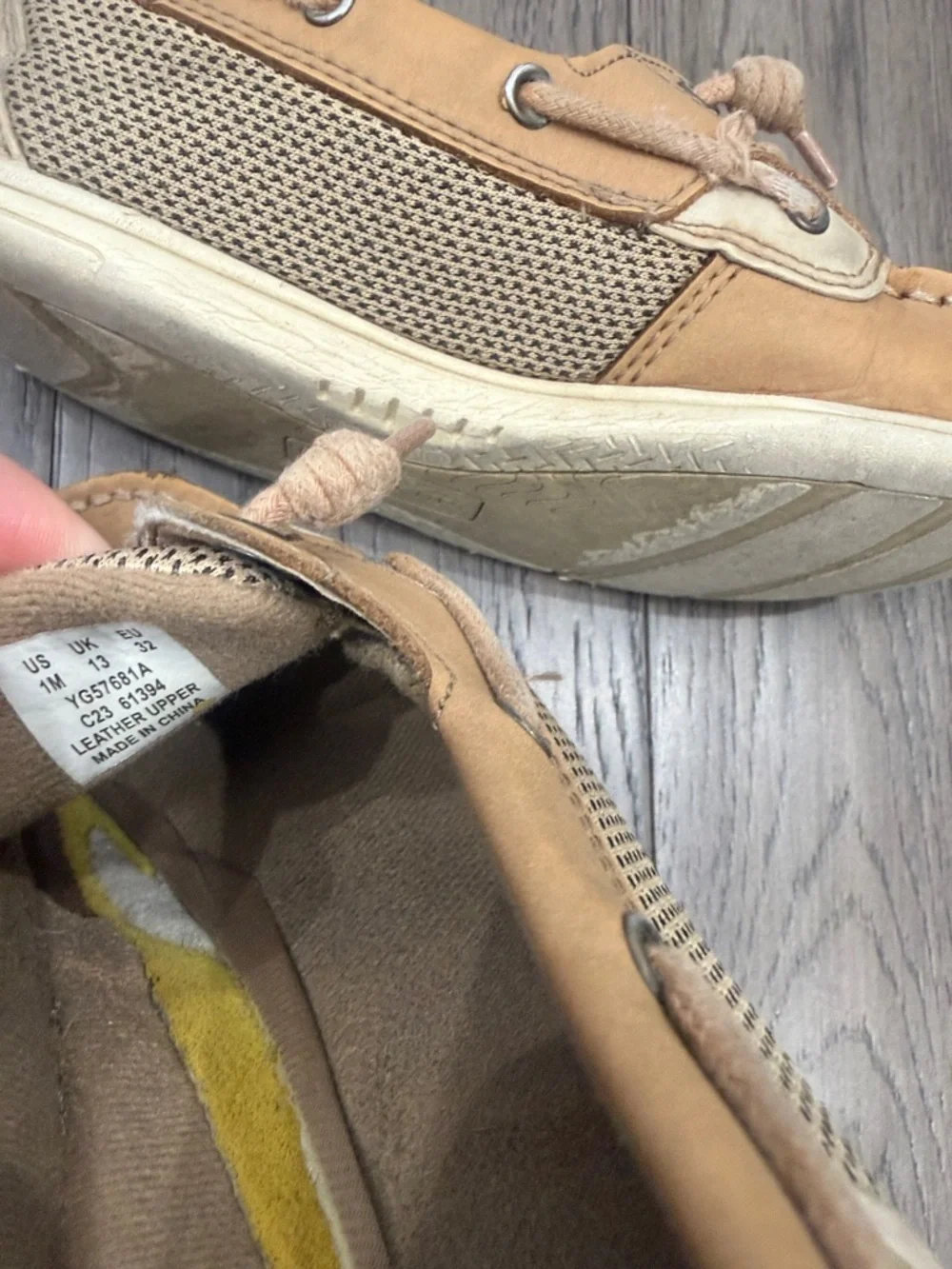Sperry Kids Moccasin Boat Shoes in Tan